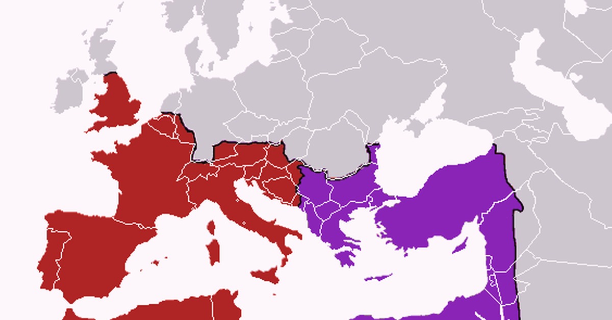 Распад западной. Западная Римская Империя и Восточная Римская Империя. Римская Империя 395 год карта. Западная и Восточная Римская Империя на карте. Западная Римская Империя границы.