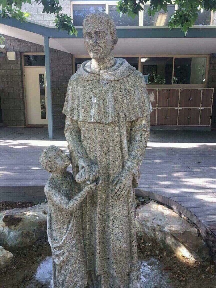New statue in a Catholic school - The statue, It seemed, Catholic School, Sculpture