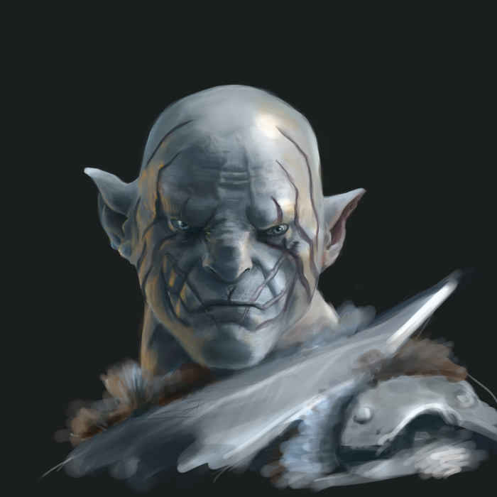 Azog the Defiler - Digital drawing, The hobbit, Portrait, Drawing, Art, My, Images, 2D, Azog