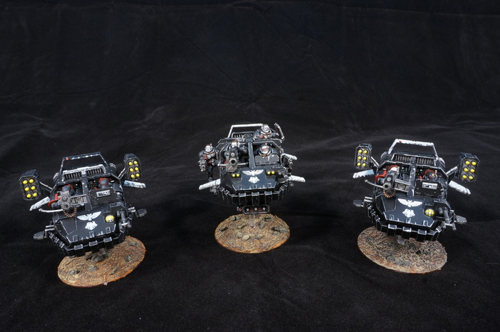 Raven Guard Land speeders and Devastators - My, Wh miniatures, Warhammer 40k, Raven guard, Miniature, Modeling, Longpost