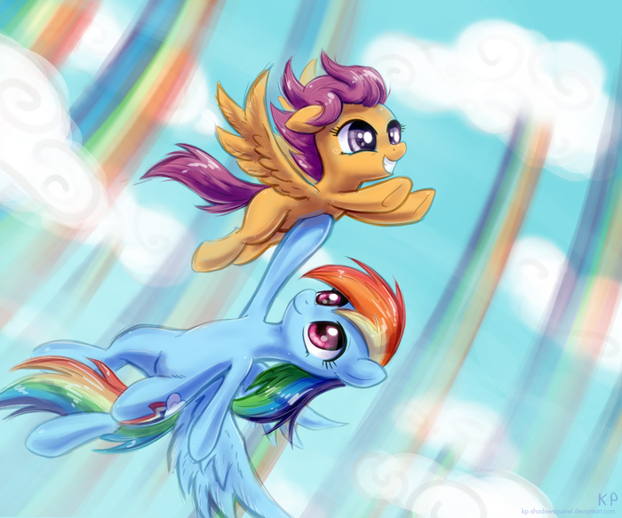 Come Fly With Me My Little Pony, Ponyart, Scootaloo, Rainbow Dash, Kp-shadowsquirrel