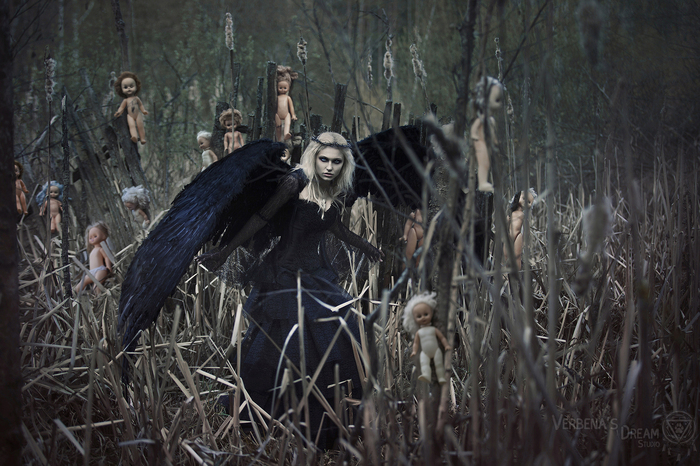 Black Angel by Verbena's dream Studio - , Black Angel, , Wings, Doll, Gothic, Original, Longpost