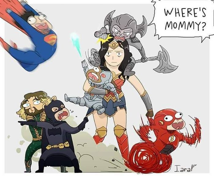When you work with children... - Wonder Woman, Batman, Aquaman, Flash, Superman, Cyborgs, , Justice League, Steppenwolf (DC Comics), Justice League DC Comics Universe