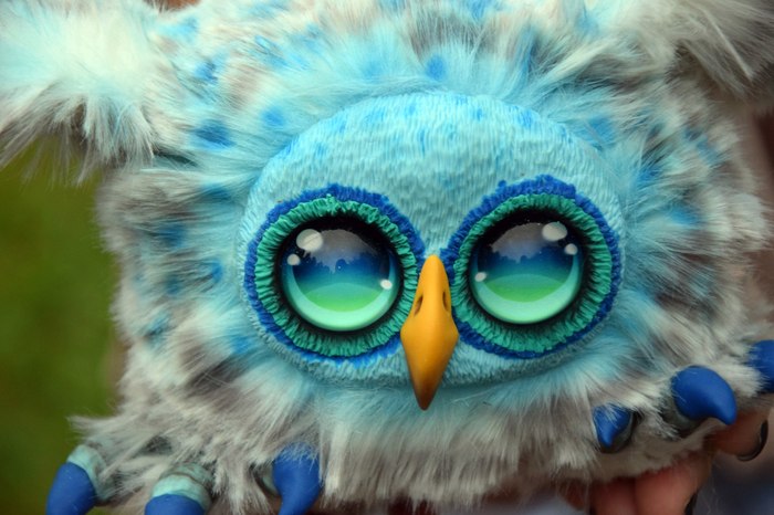 gray owl - My, Handmade, Adelkawalka, Owl, Needlework, Artificial fur, Polymer clay, Frame toy, Longpost