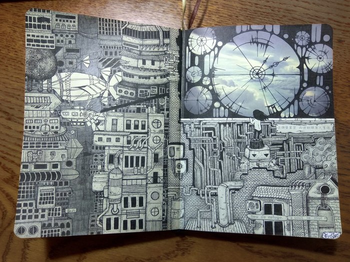 Drawing in a notebook - My, League of Artists, Notebook, Drawing