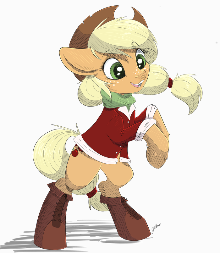 Happy Apul My Little Pony, Applejack, Faline-art