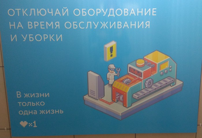 Техника безопасности или пиксел-арт на производстве - Моё, Техника безопасности, Pixel Art, Плакат, Фотография, Длиннопост