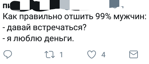 Как правильно отшить мужика. Руководство для женщин - Девушки, Мужчина, Деньги, Отношения, Twitter, Мужчины