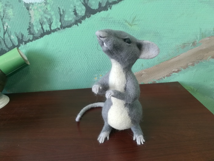 Rat - My, Dry felting, Mouse, Rat, With your own hands, Wool, Needlework with process, Followers, Longpost