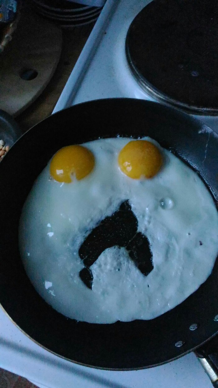 There was wild horror in her eyes - My, Omelette, Breakfast, Fried eggs