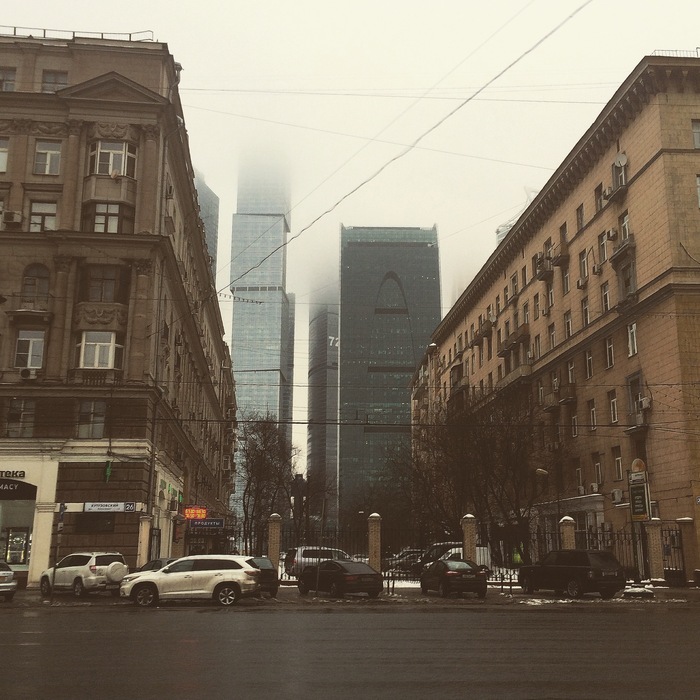 Contrasts of Moscow - My, Moscow, Fog, Moscow City