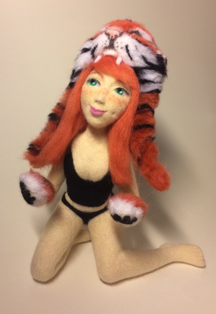 Red-haired beast (part 2) - My, Interior toy, Chrysalis, Girl, , Hobby, Dry felting, Redheads, Redhead girl, Longpost