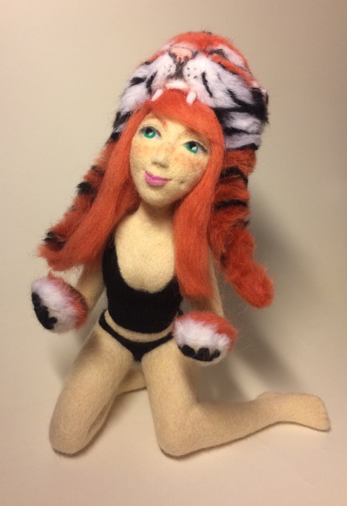 Red-haired beast (part 2) - Redhead girl, Dry felting, Redheads, Girl, Hobby, My, Longpost, , Interior toy, Chrysalis