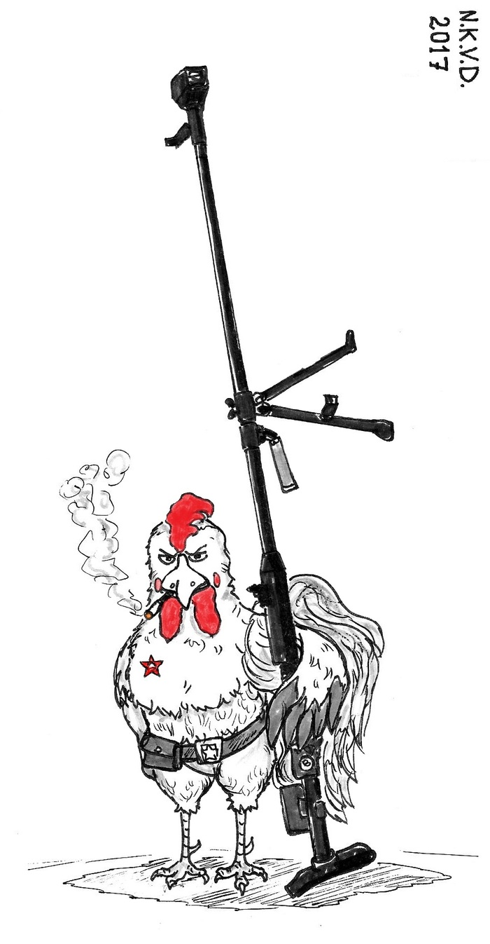 Soviet fighting cock - I paint like a nerd, Cock-fights, Drawing, Rave, Ptrs-41