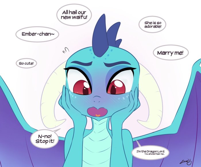 Tsundere princess. - My little pony, Princess ember, Foxinshadow