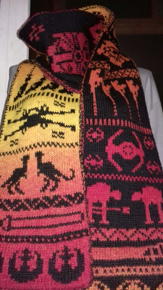 Are you getting ready for the premiere of a new Star Wars episode? - My, Needlework without process, Jacquard, Scarf, For fans, Star Wars VIII: The Last Jedi, Longpost