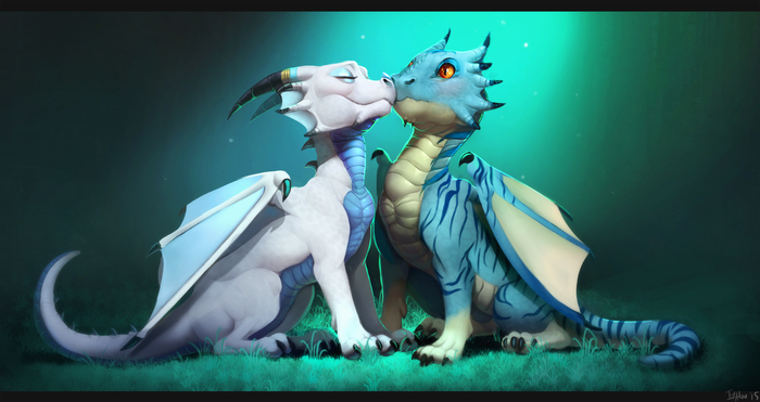 Cute dragons - Art, The Dragon, Love, Imalou