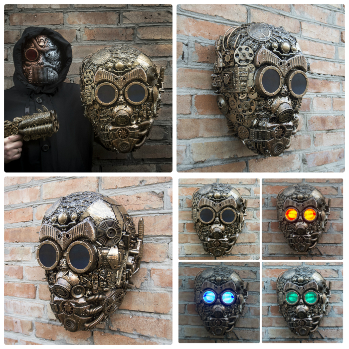 Trophy won in battle - My, Steampunk, , Post apocalypse, Cyberpunk, Cosplay, Mask, With your own hands, Trash