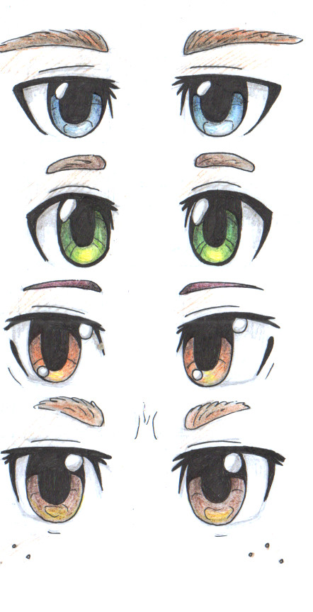 *Title gone XD* - My, Anime art, Drawing, Anime, Eyes, Bad artist, Longpost