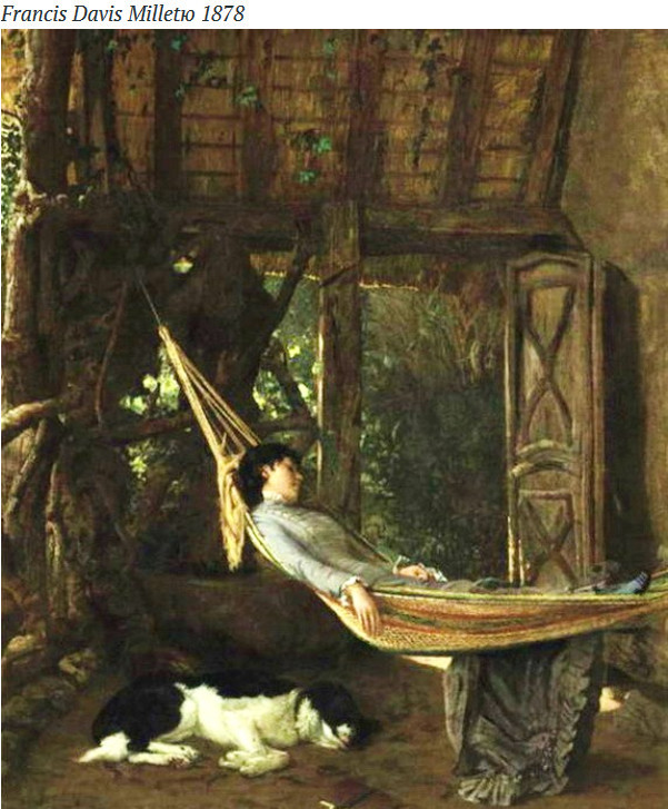 Hammock in world art.. - Hammock, Art, Retro, Painting, Longpost