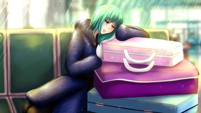 The cyan-haired angel is tired.... - Endless summer, Anime, Not anime, Images, Art, Hatsune Miku