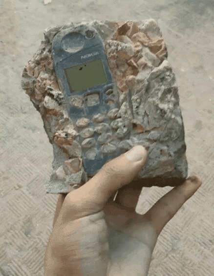 Окаменелости в будущем. Окаменелости, Nokia, Будущее, Гифка