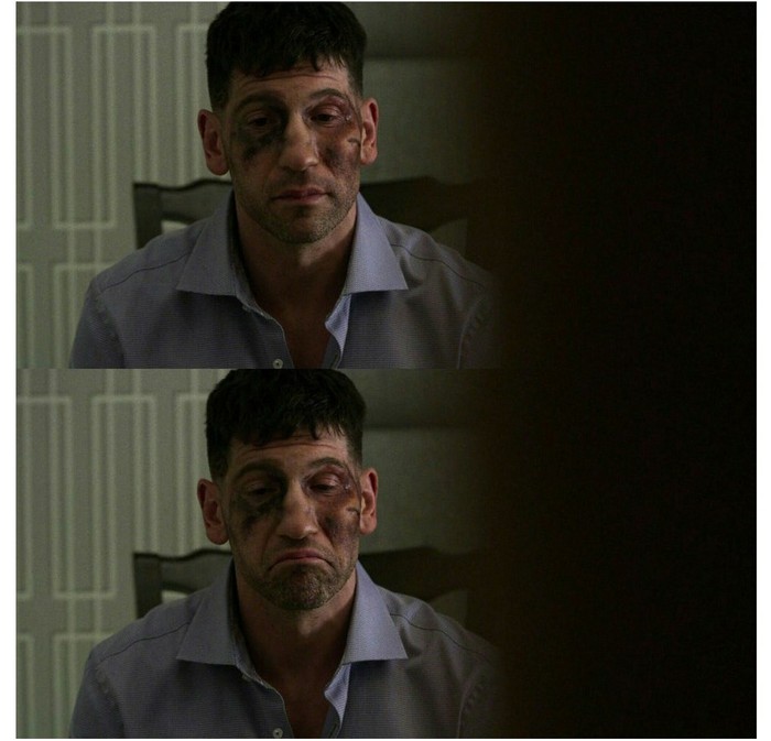 When asked: How is life? - Punishers, John Bernthal, Not bad, Bruise