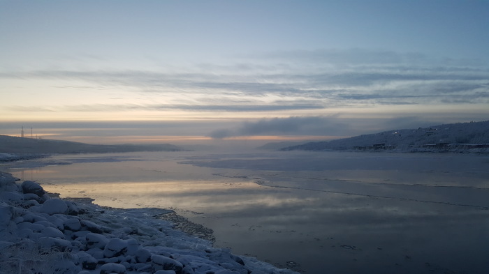 По Туломе идет лед - Моё, Река Тулома, Фотография, Город Кола