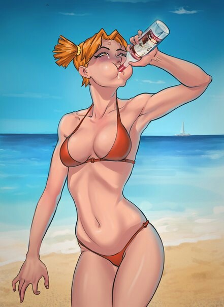 Phew, it's kinda hot today - Endless summer, Art, Capital, Alisa Dvachevskaya, Visual novel