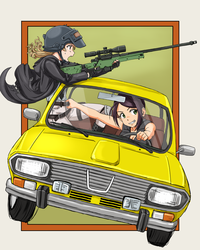 IdolUnknown's BattleGrounds Anime Art, , Idolmaster, Morikubo Nono, Aki yamato, , PUBG, Jazzjackkht