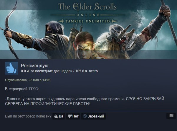 Типичный TESO - The Elder Scrolls Online, Служба поддержки