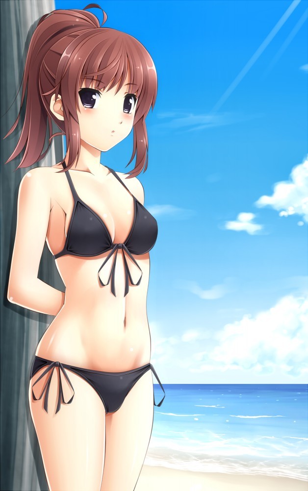 Beach art selection - NSFW, A selection, Anime art, Longpost