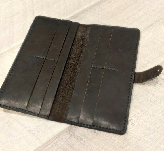 First work. Leather Longer. - My, Leather, Longer, Wallet, Longpost