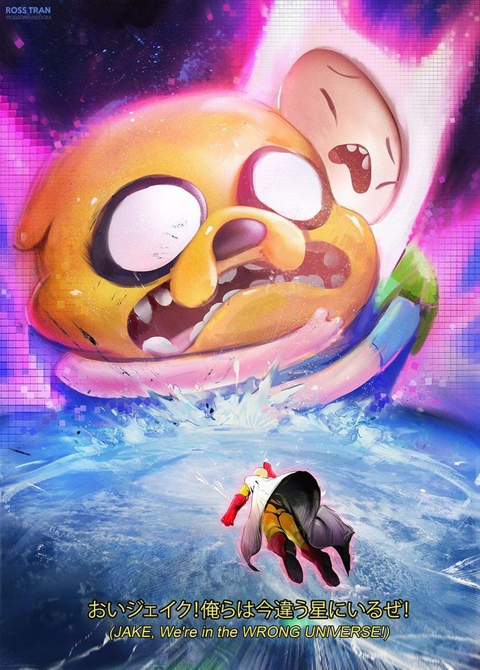 Adventure time and one punch man art - Art, , Adventure Time, Onepunchman, Universe