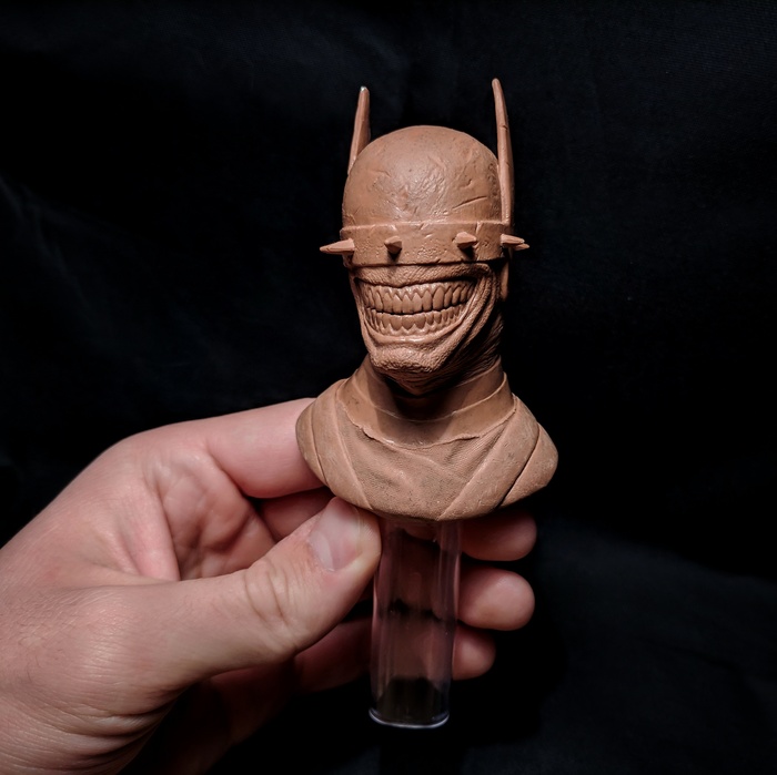 Batman Who Laughs plasticine bust - My, Batman, , , Creation, Friday, Friday tag is mine, Sculpture, Plasticine, Longpost