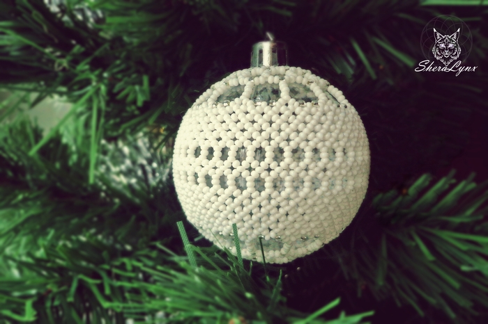 Snow-delicate lace - My, Beads, Handmade, Christmas decorations, , Needlework without process, Friday tag is mine, Longpost