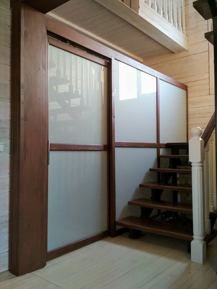 Tambour on their own (wooden-glass) - My, Building, With your own hands, Partitions, Tambour, Video, Longpost