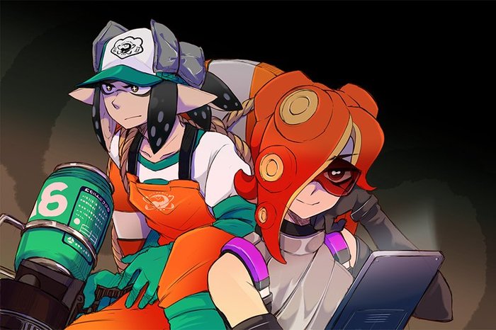 Выглядит как обложка к манге про похождения Инклингов - Splatoon, Woomy, Инклинги, Октолинги, Арт