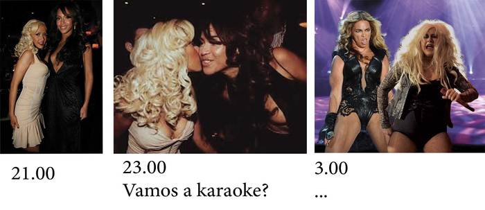 A typical Friday for karaoke lovers. - My, Christina Aguilera, Beyonce, Karaoke, beauty, Girl, Cultural rest