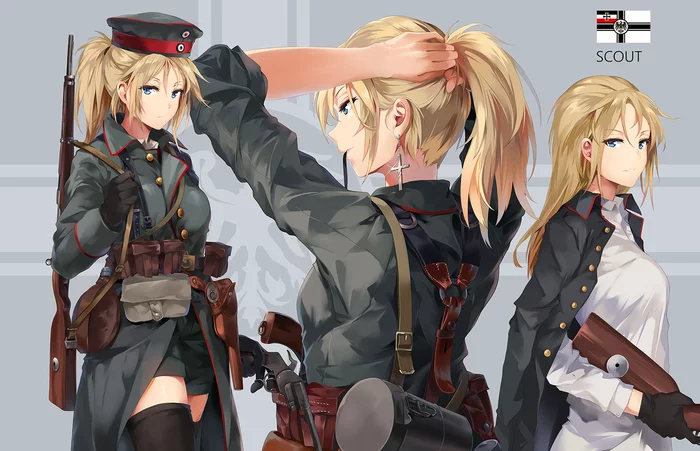 Battlefield Girls - Anime Art, Аниме, Battlefield 1, Battlefield, Neko (Yanshoujie), Original Character, Длиннопост