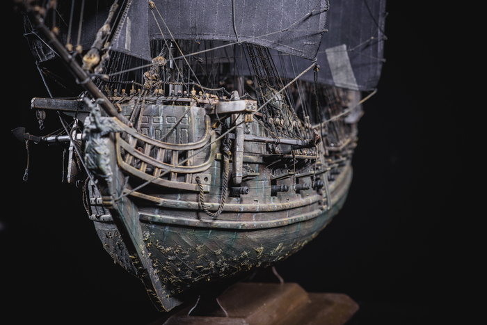 Model of the sailing ship Black Pearl. - My, Black Pearl, Pirates of the Caribbean, Handmade, , Stand modeling, Longpost