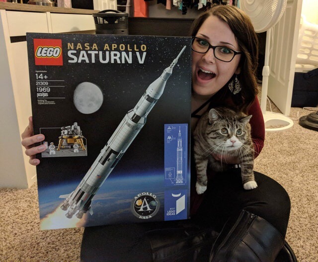 It's time to play legooo - Lego, cat, , Reddit, Saturn V