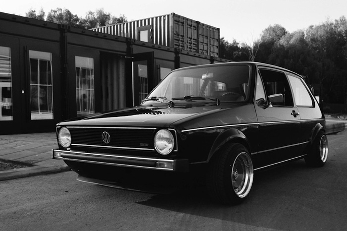 Black and white photo cards with black old Golf - My, Volkswagen, Volkswagen golf, camera roll, Longpost