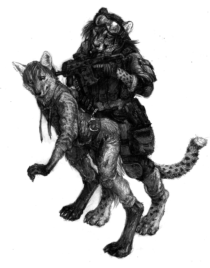 Busted - Furry, Drawing, Military, Police