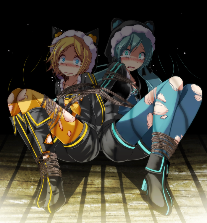 Miku and Rin Vocaloid, Hatsune Miku, Kagamine Rin, Anime Art,  , 