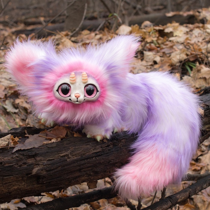 Lilac animal - My, Handmade, Handmade, Needlework without process, Fantasy, Adelkawalka, Longpost