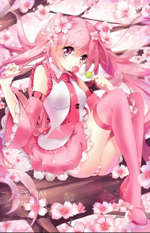 #Sakura_Miku #vocaloid #tyan - NSFW, Hatsune Miku, Vocaloid, Девушки