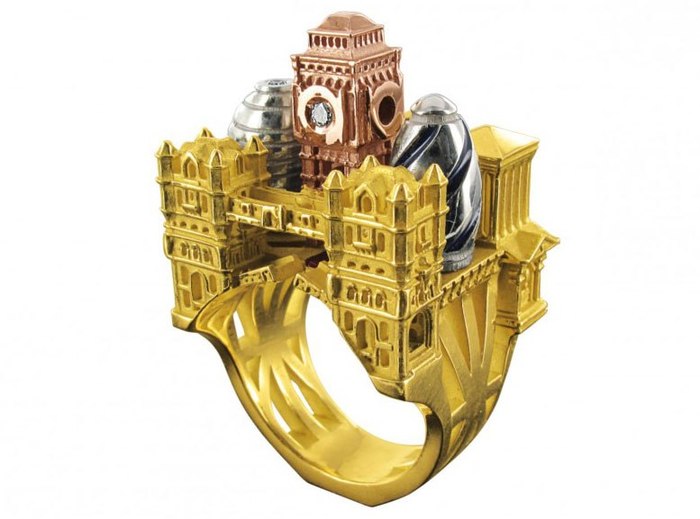 Philippe Turner's architectural rings - Jewelcrafting, Jewelry, Ring, Design, Gold, Longpost