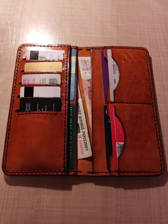 New leather works - My, Leather, Handmade, With your own hands, Wallet, Purse, Leather craft, Longpost