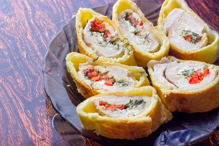 Chicken roll with curd cheese - Video, Roll, Video recipe, Cottage cheese, Recipe, My, Food